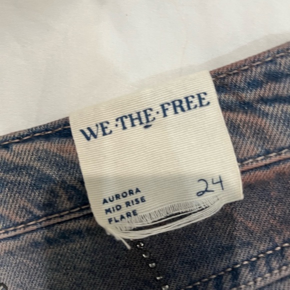 NWT We the Free Aurora, Starlit, rhinestone embellished mid rise flare leg jeans - Picture 6 of 9